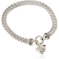 Silvertone Crystal Pave Heart Stretch Bracelet