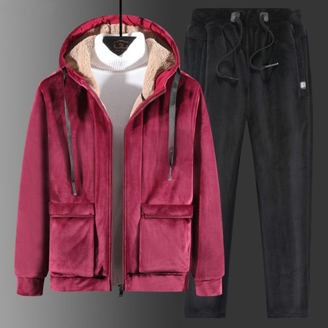 Warm Tracksuits Winter Set Velvet