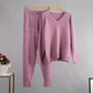 New Loose V Neck Sweater 2 Pieces Female Outfit