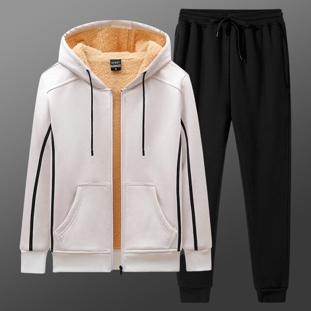 Winter Sweatpants with Zipper Hoodie