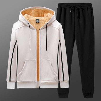 Winter Sweatpants with Zipper Hoodie